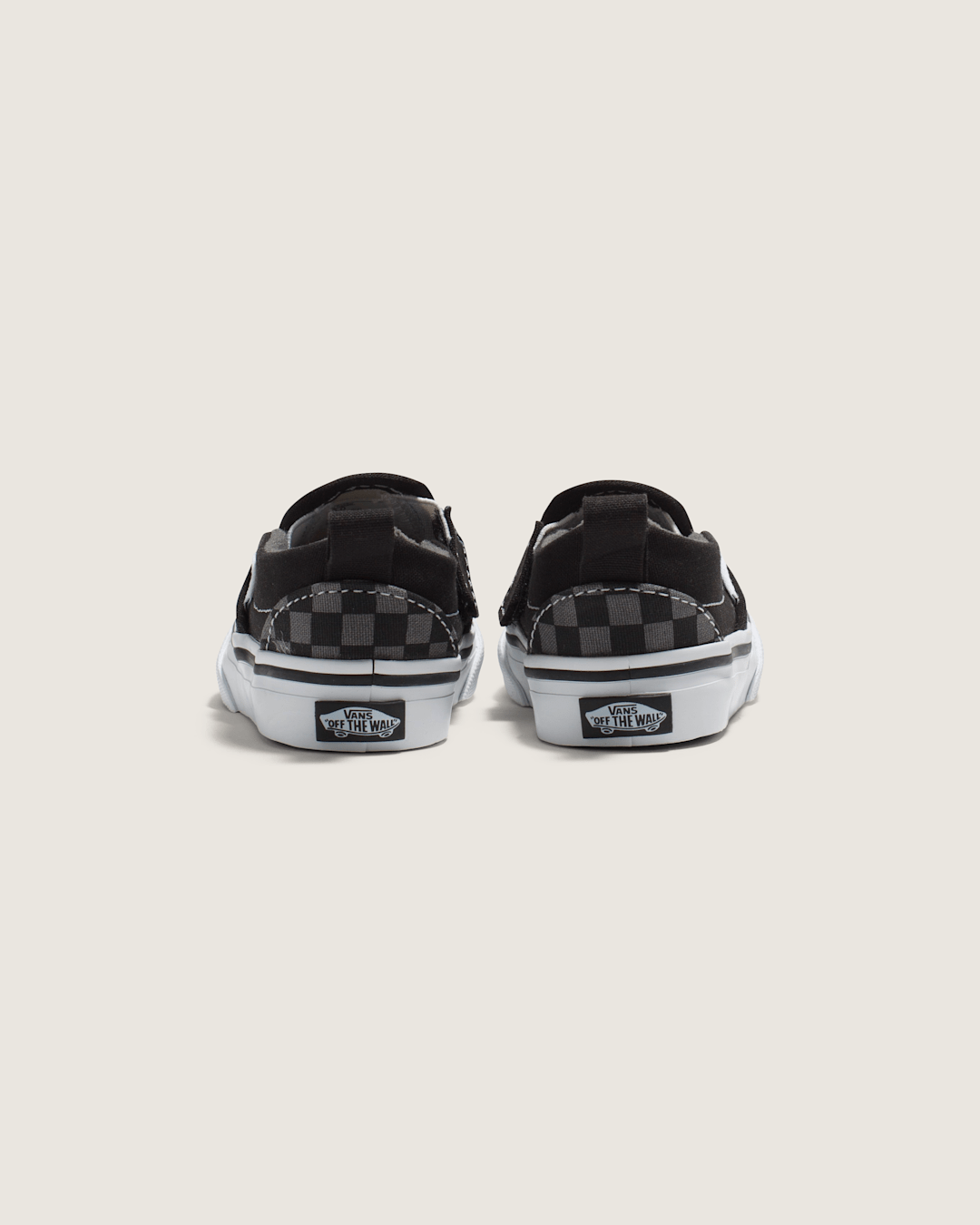 Kids Vans Toddler Classic Slip-On V Checkerboard Shoe in Checkerboard Black / Pewter Grey