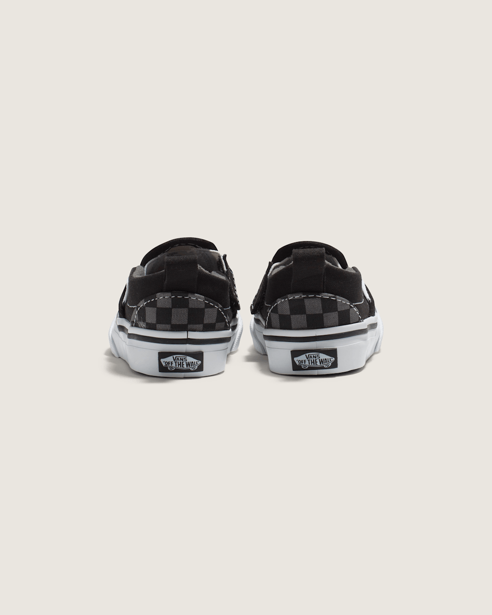 Kids Vans Toddler Classic Slip-On V Checkerboard Shoe in Checkerboard Black / Pewter Grey