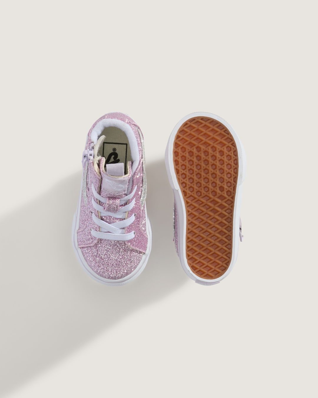 Kids Vans Toddler Sk8-Hi Side Zip Shoe in Glitter Lilac Mist Purple
