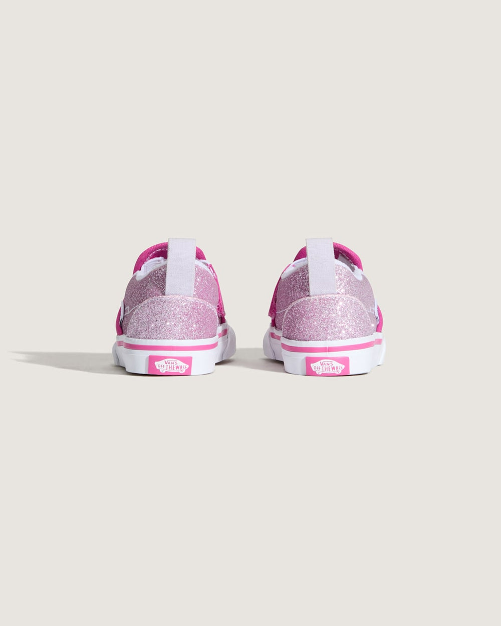 Kids Vans Toddler Classic Slip-On V Shoe in Glitter Raspberry Rose Pink