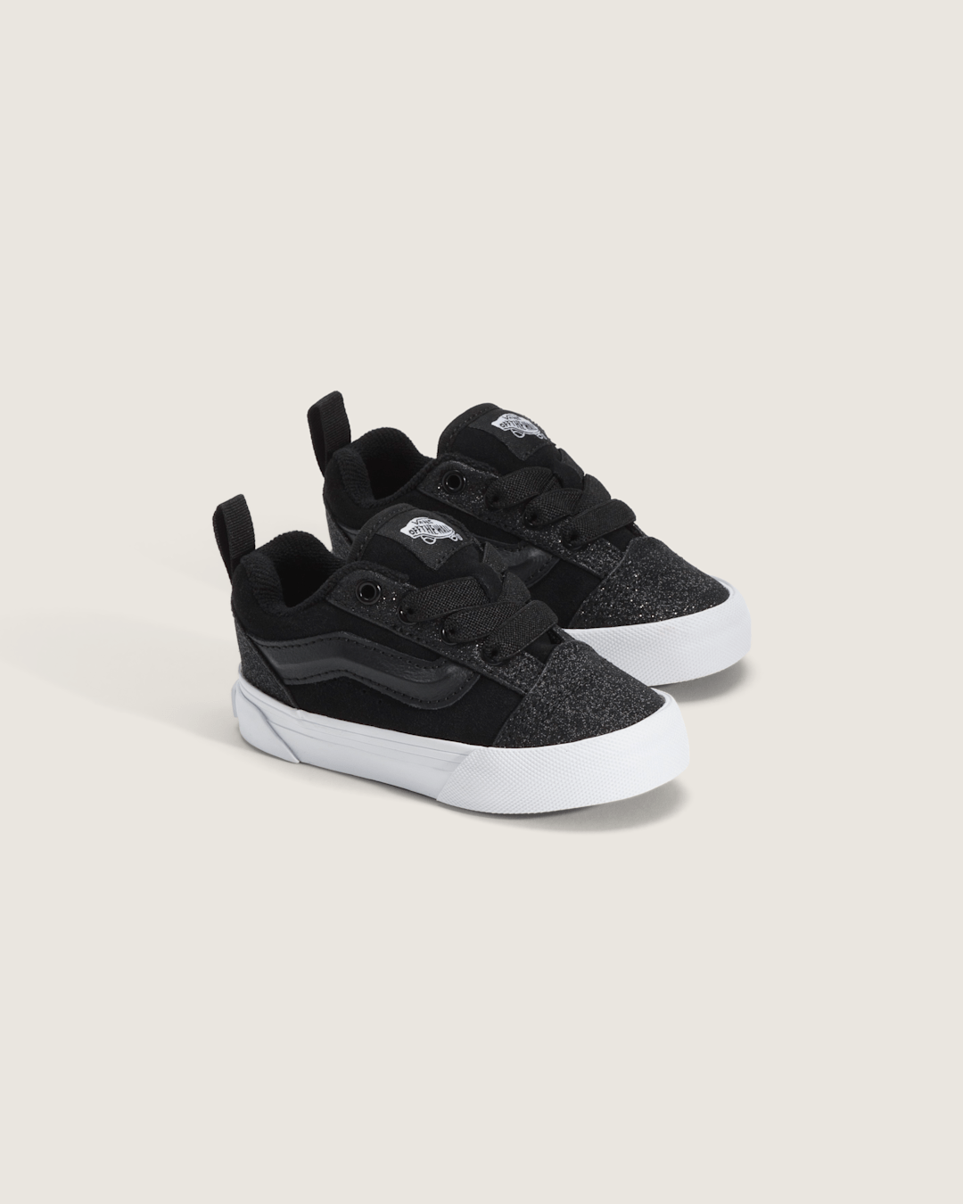 Kids Vans Toddler Knu Skool Shoe in Dazzled Black