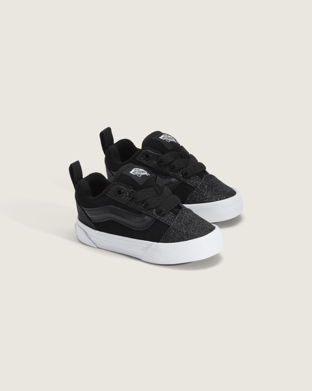 Kids Vans Toddler Knu Skool Shoe in Dazzled Black