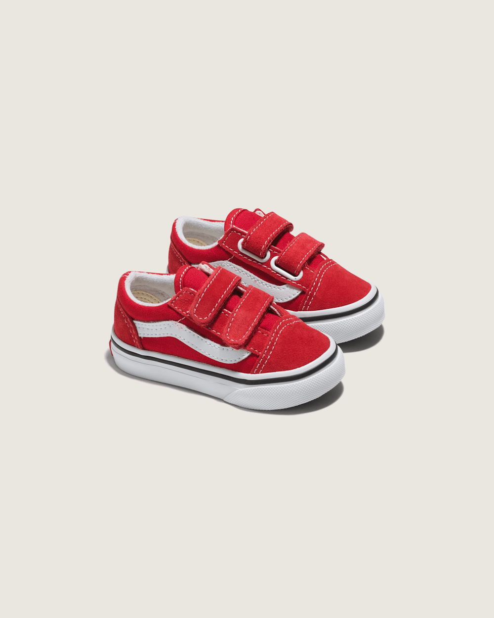 Kids Vans Toddler Old Skool V Racing Red/True White Shoes