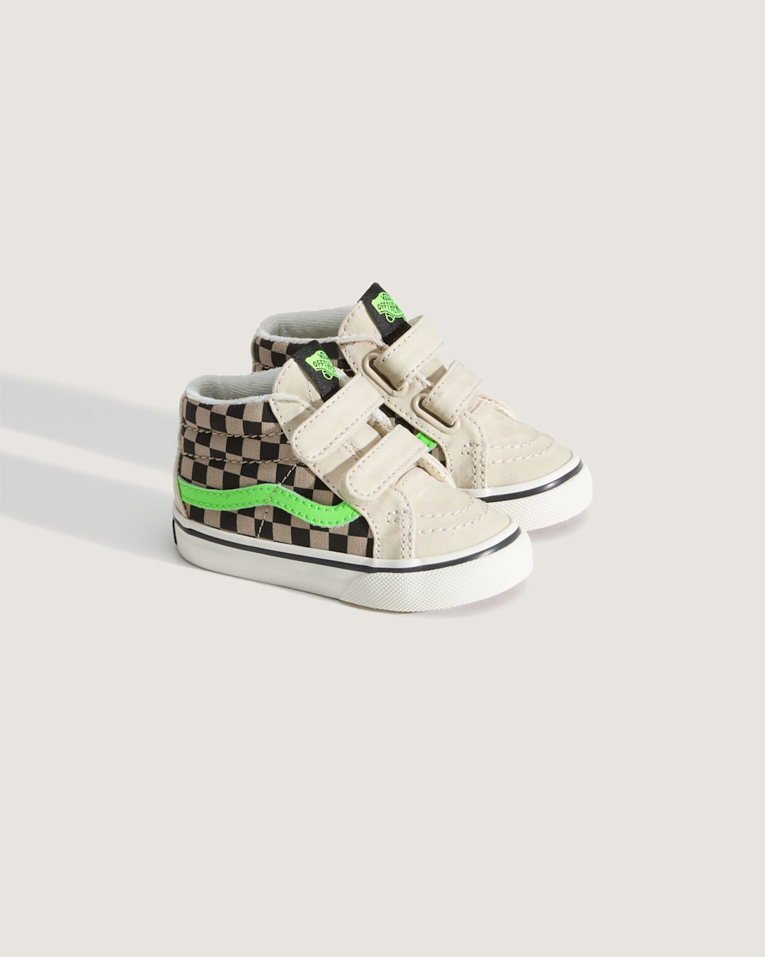 Kids Vans Toddler Sk8-Mid V Shoe in Glow-in-the-Dark Taupe Mist Grey