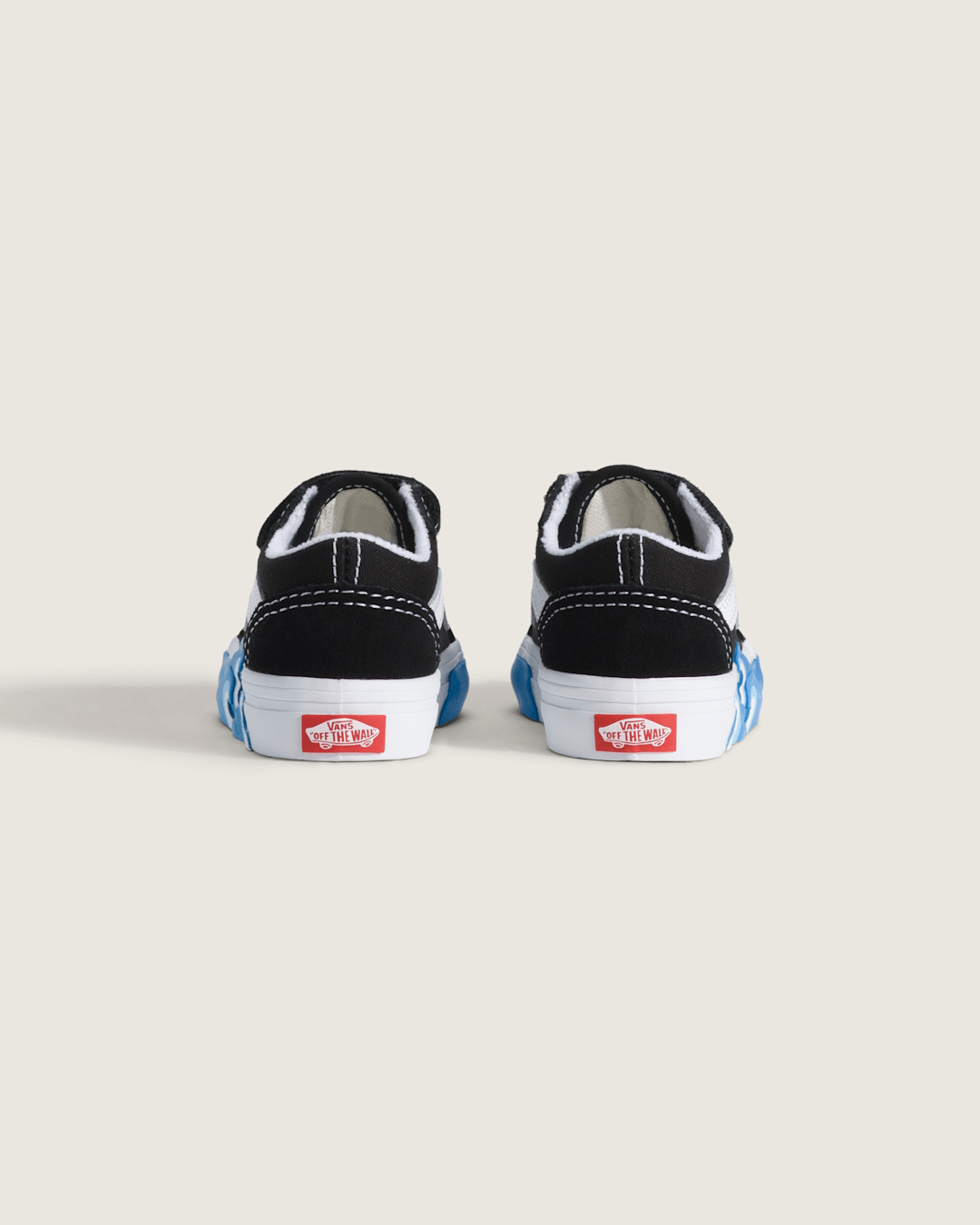 Kids Vans Toddler Old Skool V Shoe in Black / Bright Azure Blue