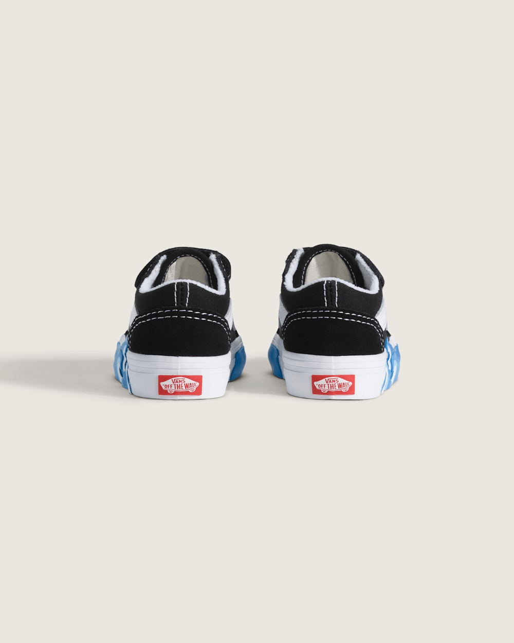 Kids Vans Toddler Old Skool V Shoe in Black / Bright Azure Blue