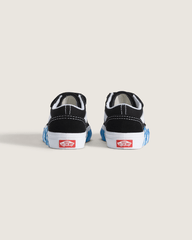 Kids Vans Toddler Old Skool V Shoe in Black / Bright Azure Blue