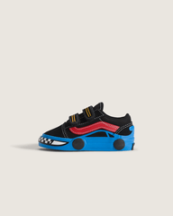 Kids Vans Toddler Old Skool V Shoe in Black / Blue