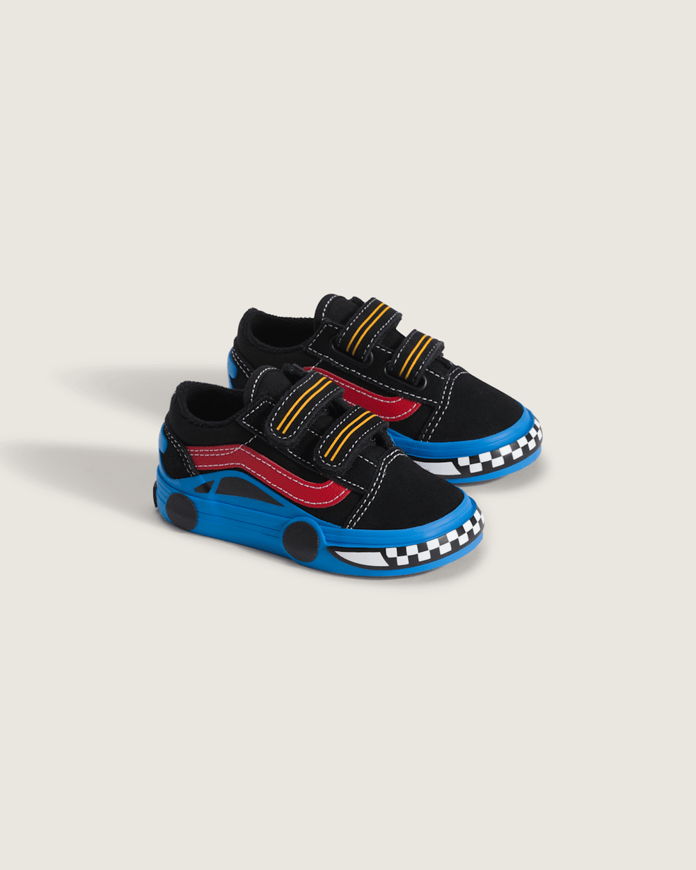 Kids Vans Toddler Old Skool V Shoe in Black / Blue