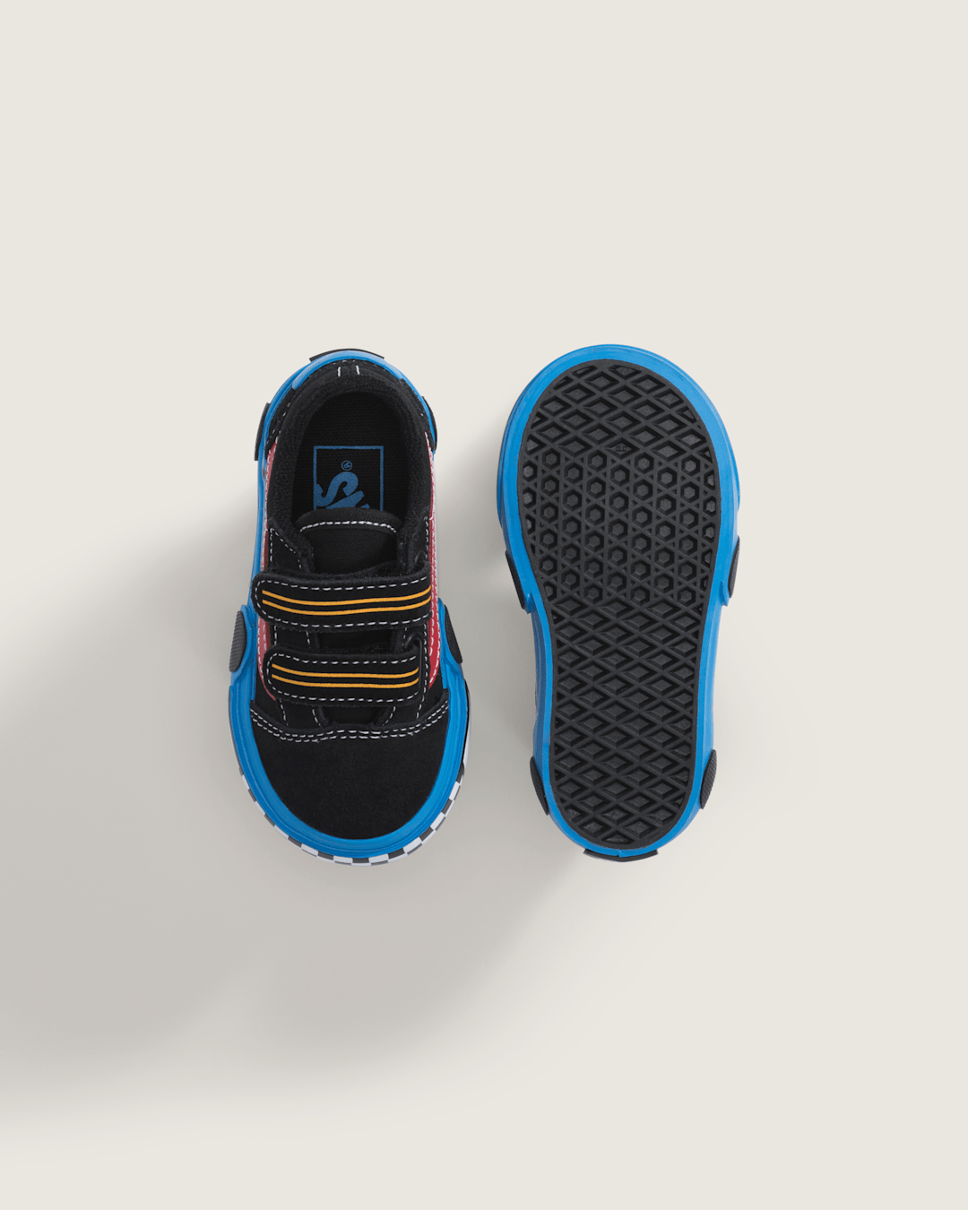 Kids Vans Toddler Old Skool V Shoe in Black / Blue