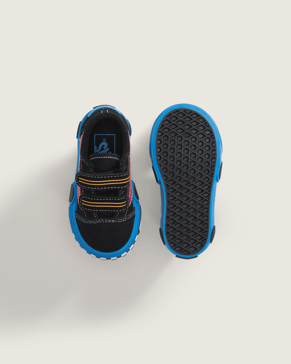 Kids Vans Toddler Old Skool V Shoe in Black / Blue
