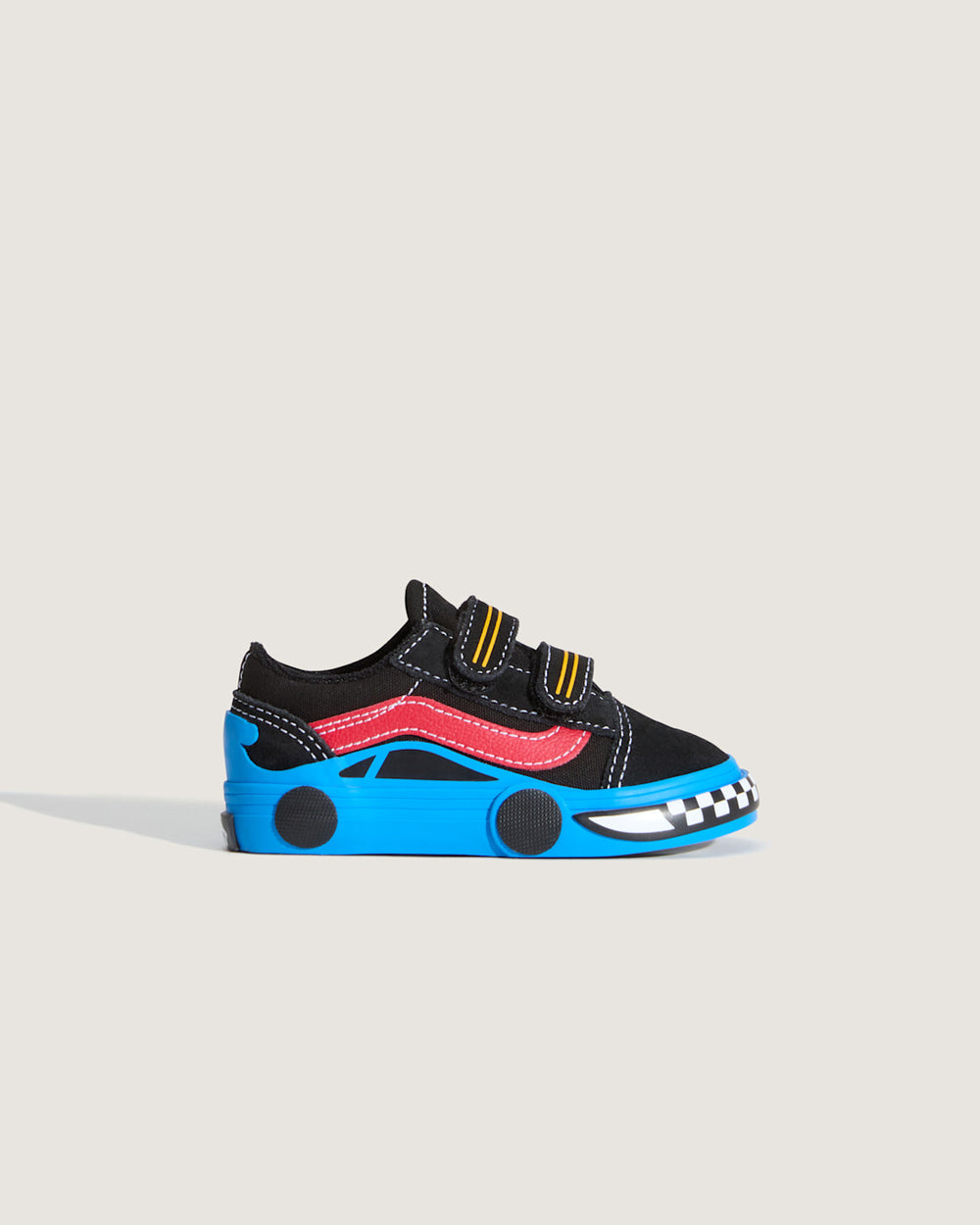 Kids Vans Toddler Old Skool V Shoe in Black / Blue