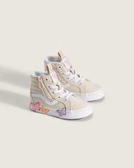 Kids Vans Toddler Sk8-Hi Side Zip Shoe in Beige