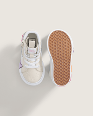 Kids Vans Toddler Sk8-Hi Side Zip Shoe in Beige