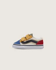 Kids Vans Toddler Old Skool V Shoe in Red / Blue