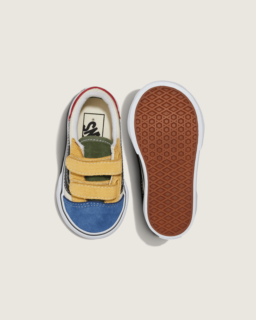 Kids Vans Toddler Old Skool V Shoe in Red / Blue