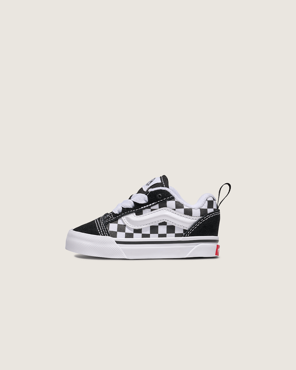 Kids Vans Toddler Knu Skool Checkerboard Shoe in Checkerboard Black / True White