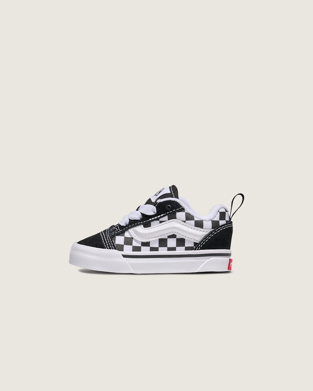Kids Vans Toddler Knu Skool Checkerboard Shoe in Checkerboard Black / True White
