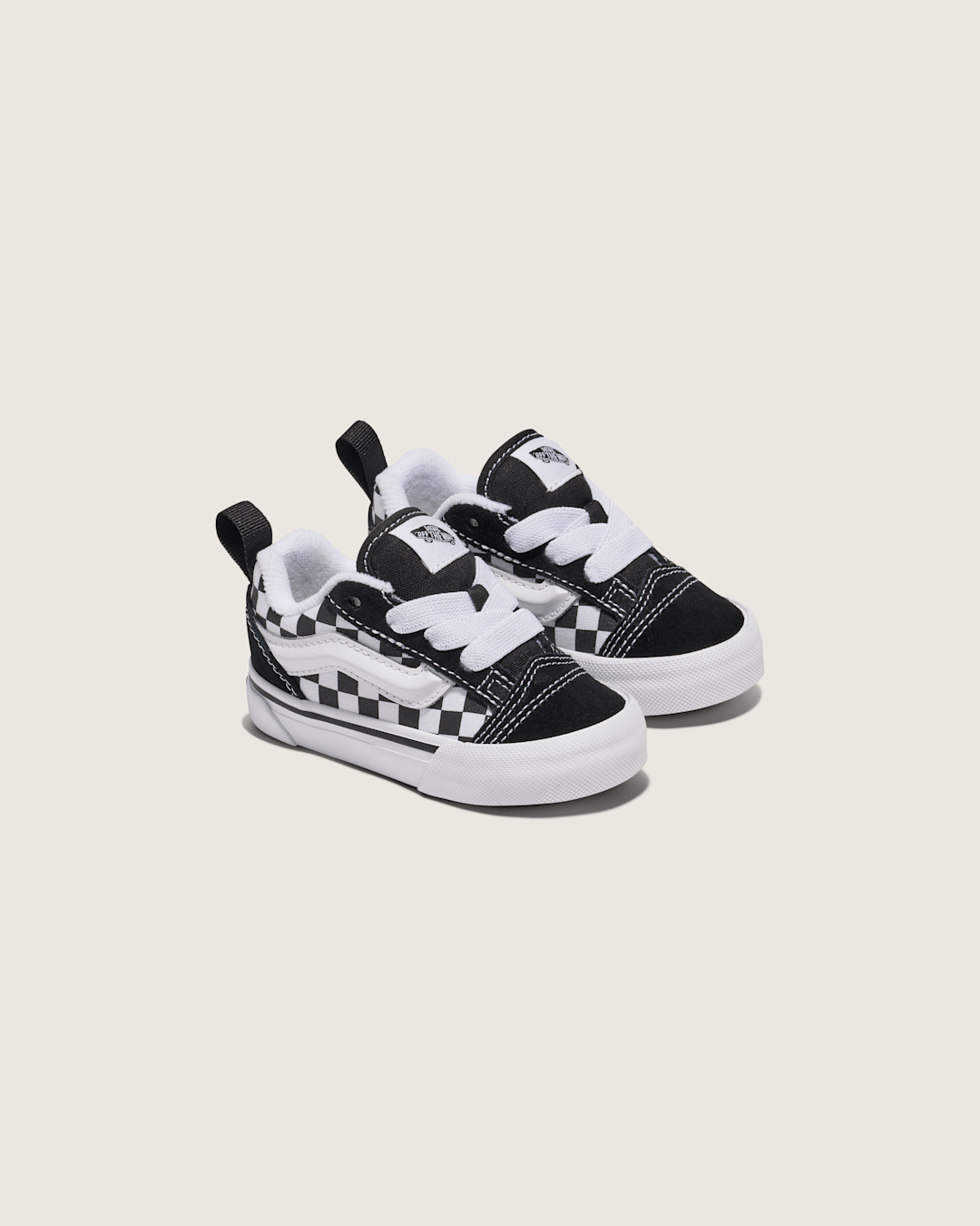 Kids Vans Toddler Knu Skool Checkerboard Shoe in Checkerboard Black / True White