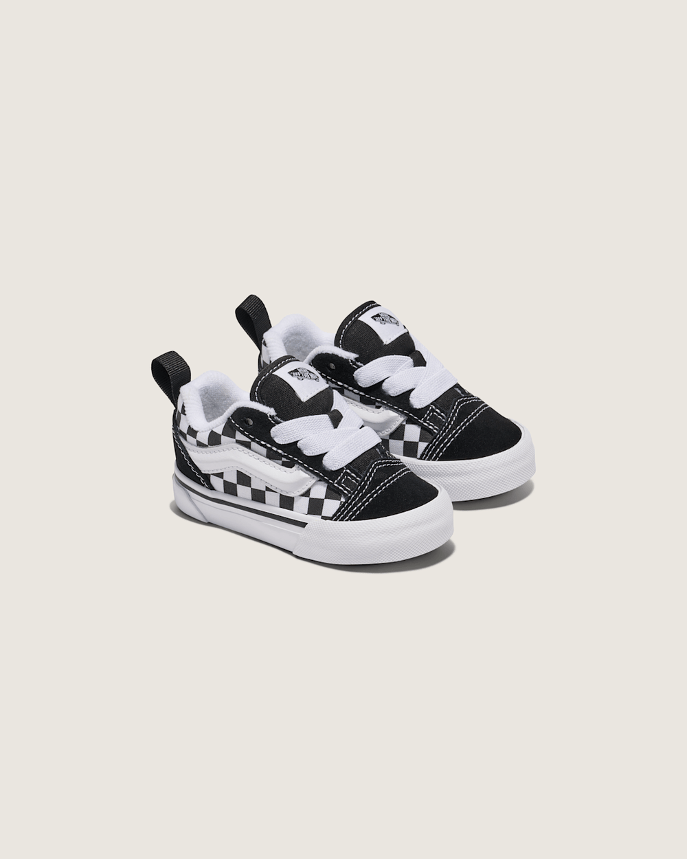 Kids Vans Toddler Knu Skool Checkerboard Shoe in Checkerboard Black / True White