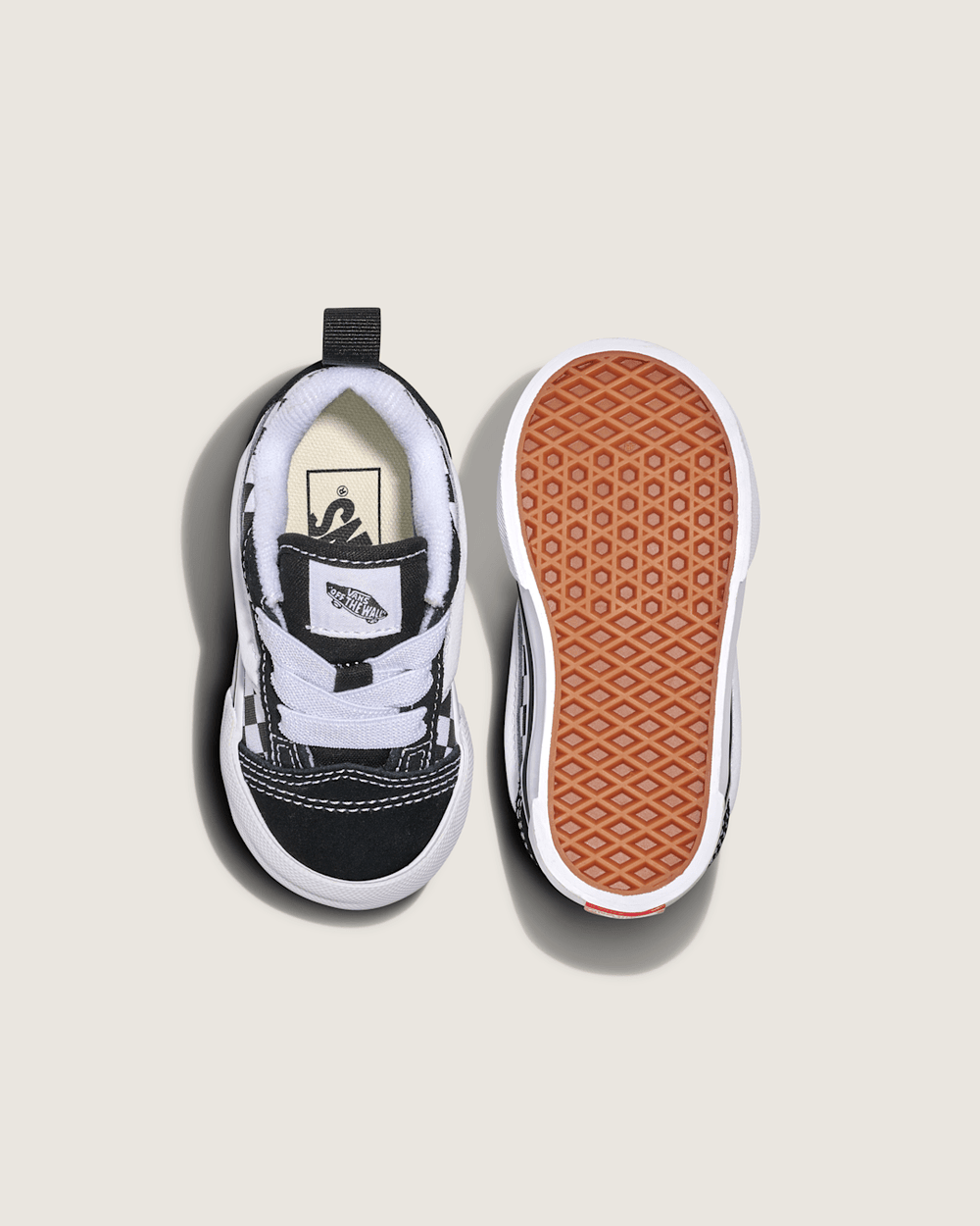 Kids Vans Toddler Knu Skool Checkerboard Shoe in Checkerboard Black / True White