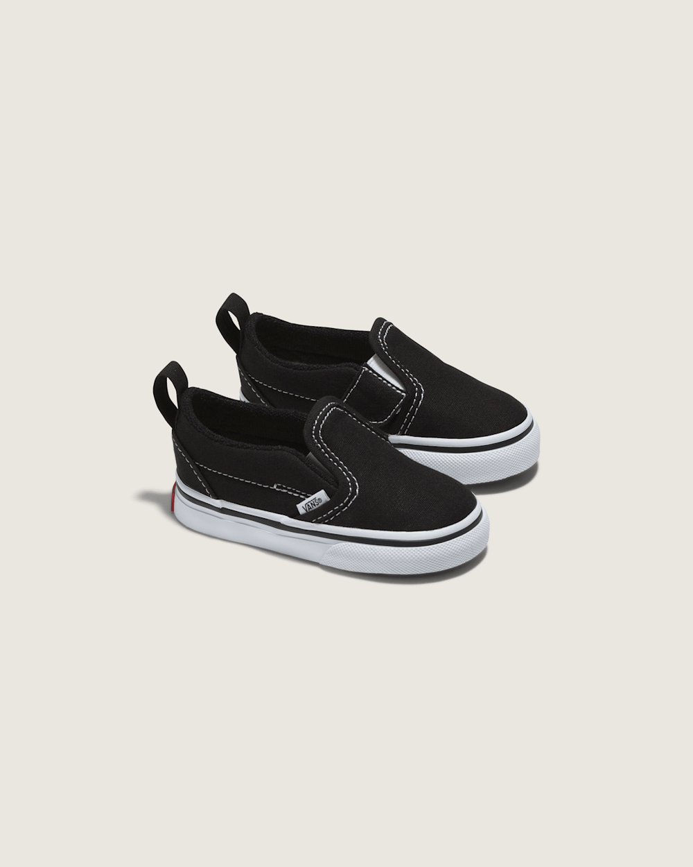 Kids Vans Toddler Slip-On V Canvas Black/True White Shoes