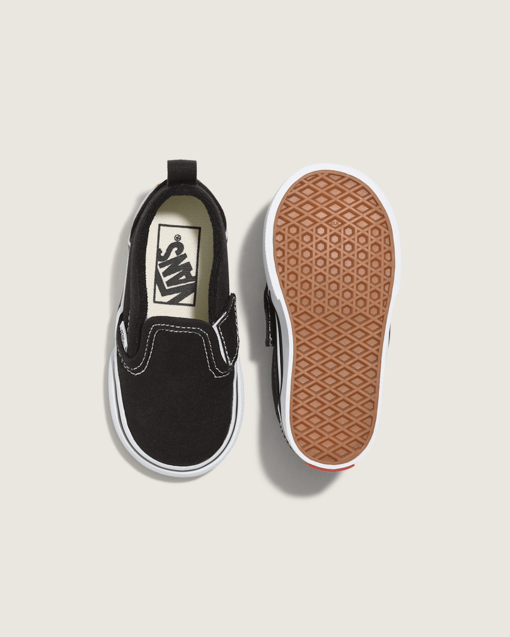 Kids Vans Toddler Slip-On V Canvas Black/True White Shoes
