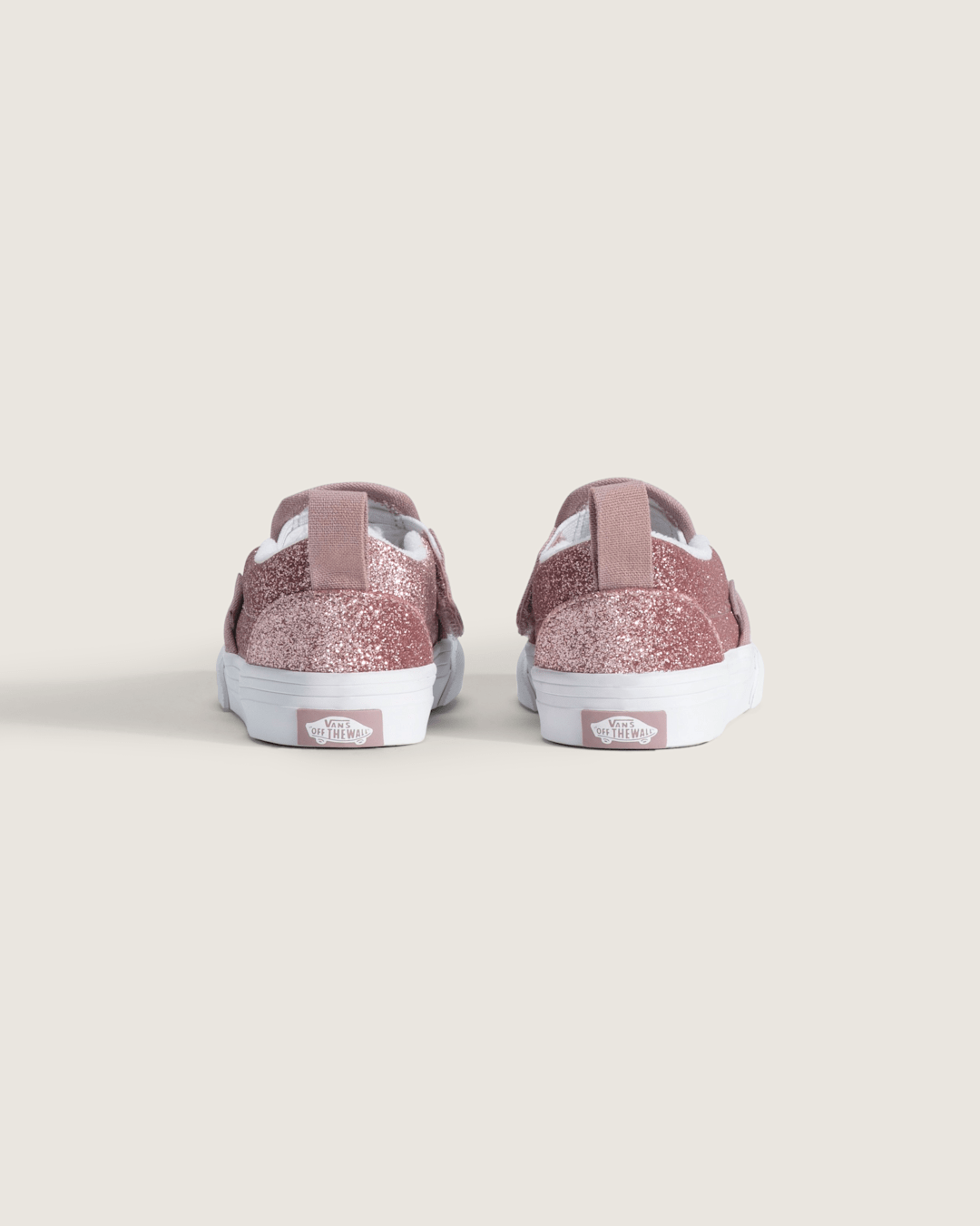 Kids Vans Toddler Classic Slip-On V Shoe in Glitter Rose Gold Pink