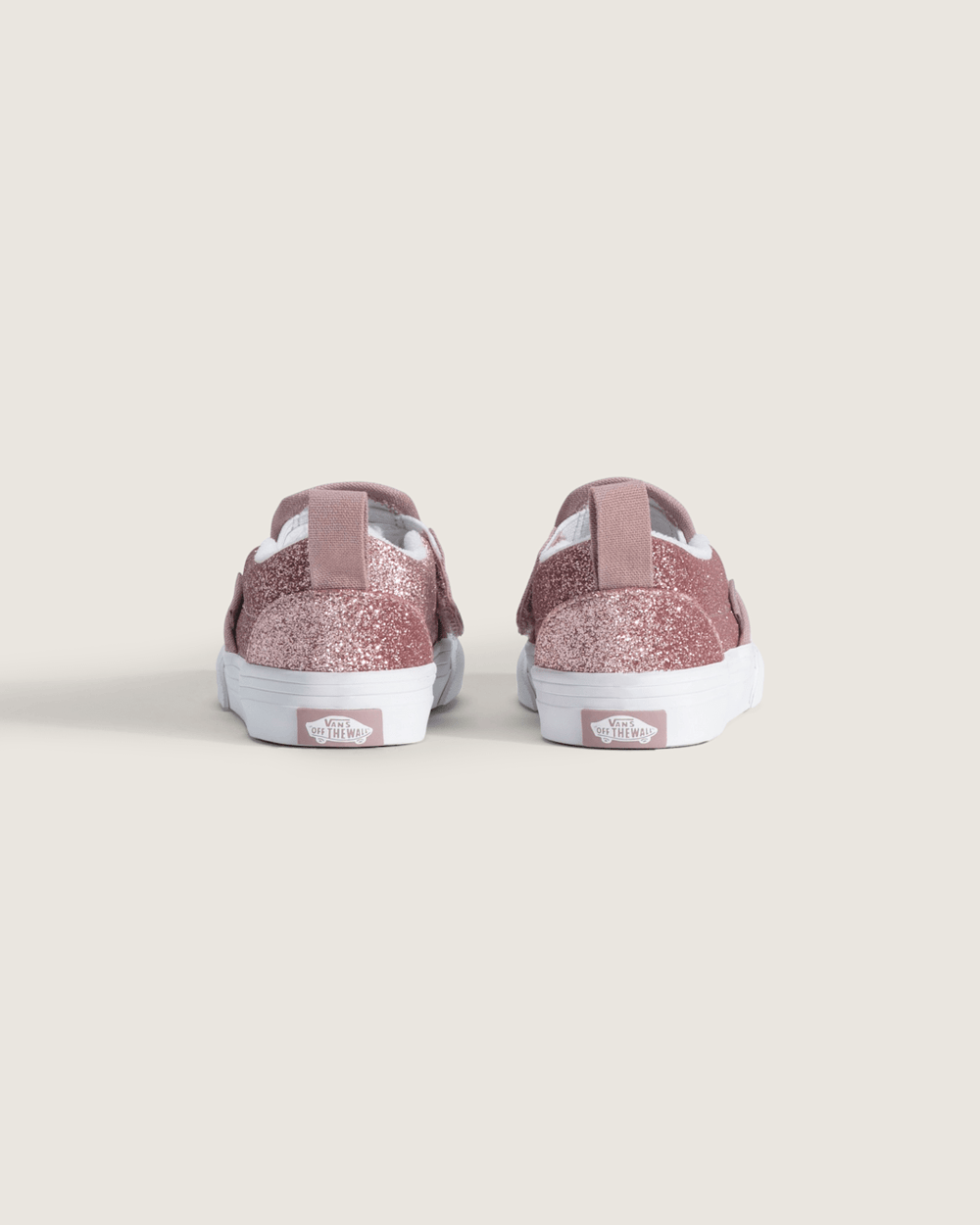 Kids Vans Toddler Classic Slip-On V Shoe in Glitter Rose Gold Pink