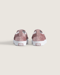 Kids Vans Toddler Classic Slip-On V Shoe in Glitter Rose Gold Pink