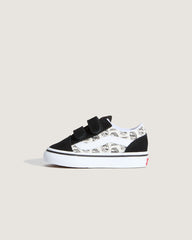 Kids Vans Toddler Old Skool V Shoe in Black / White