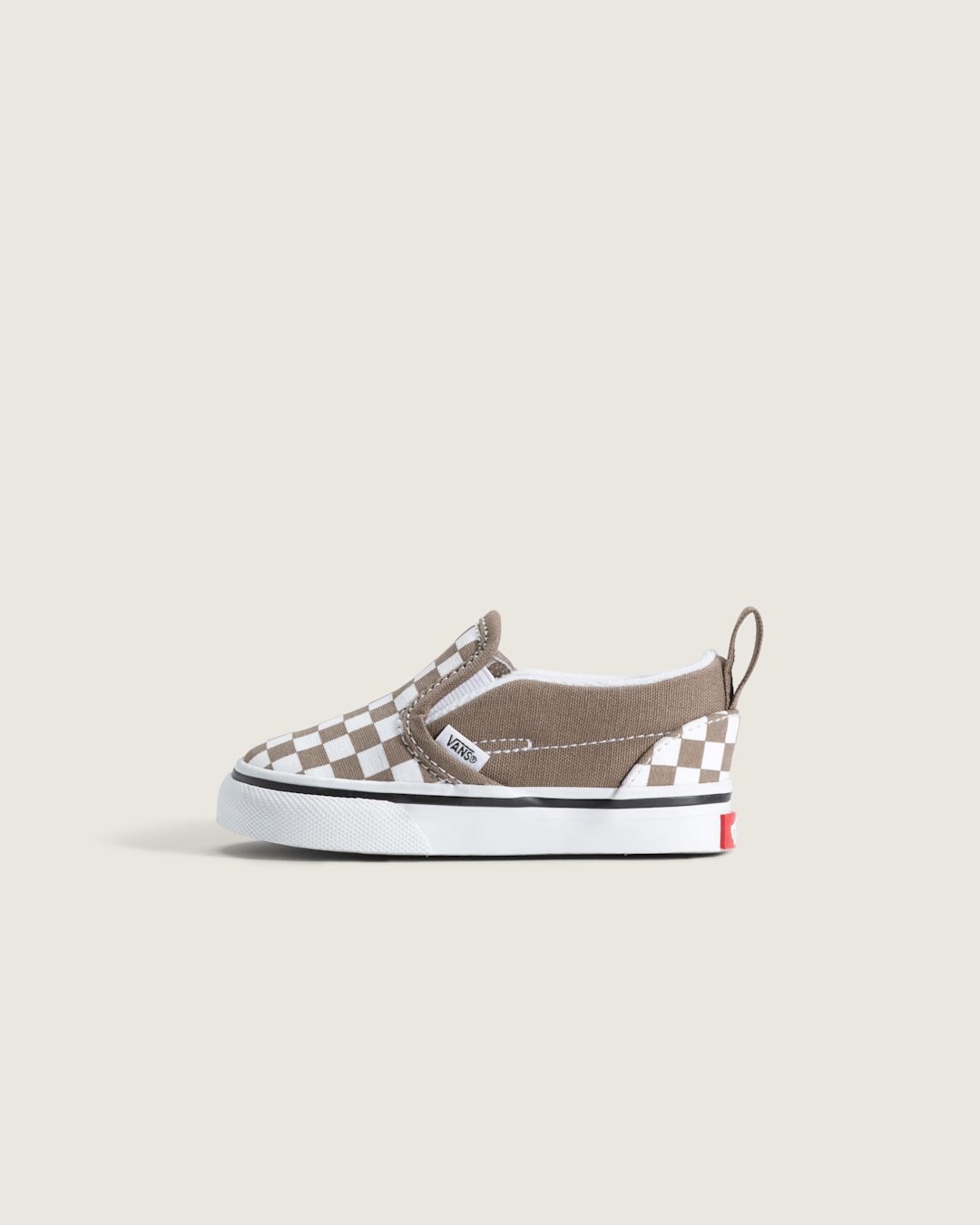 Kids Vans Toddler Slip-On V Checkerboard Shoe in Checkerboard Walnut Brown