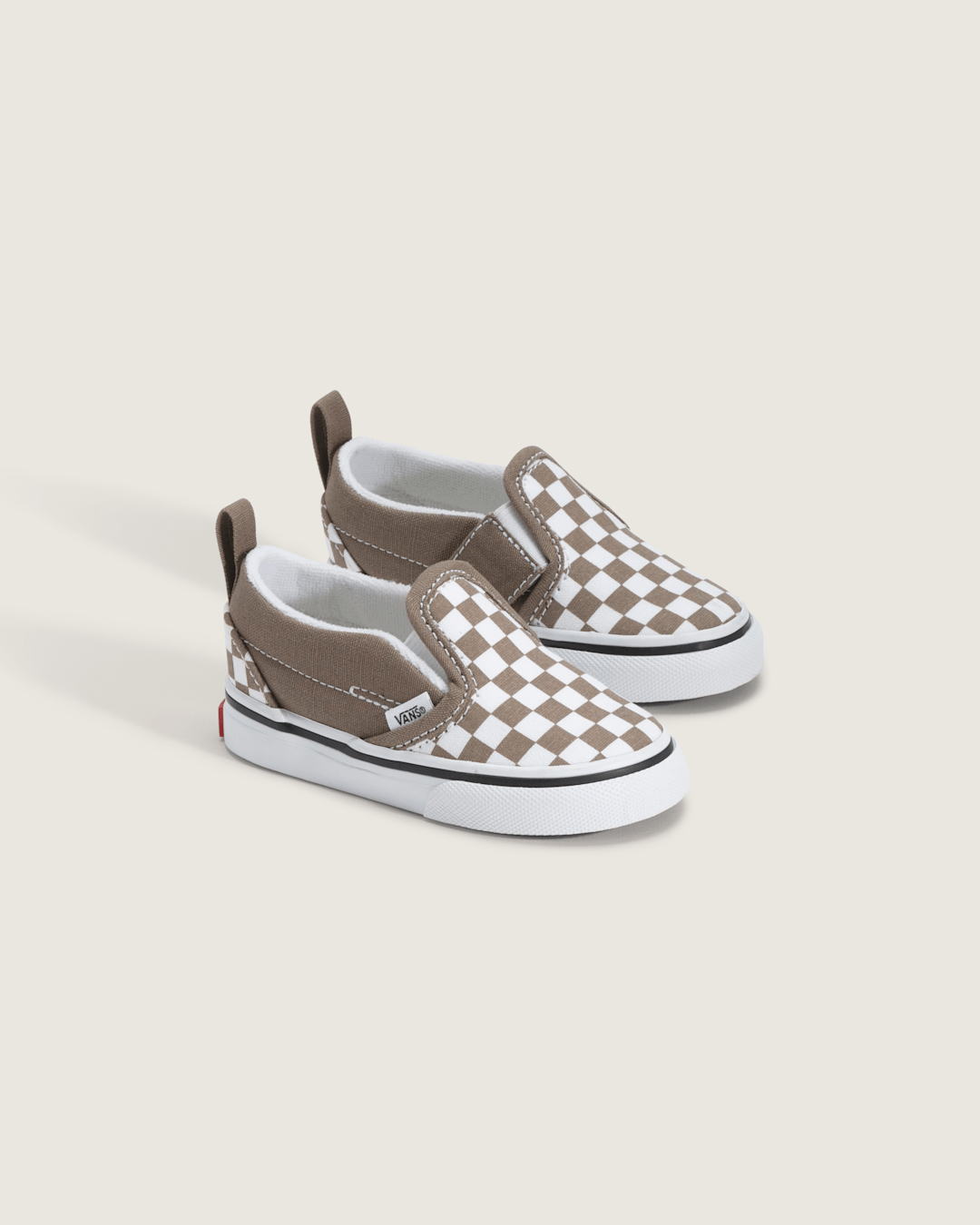 Kids Vans Toddler Slip-On V Checkerboard Shoe in Checkerboard Walnut Brown