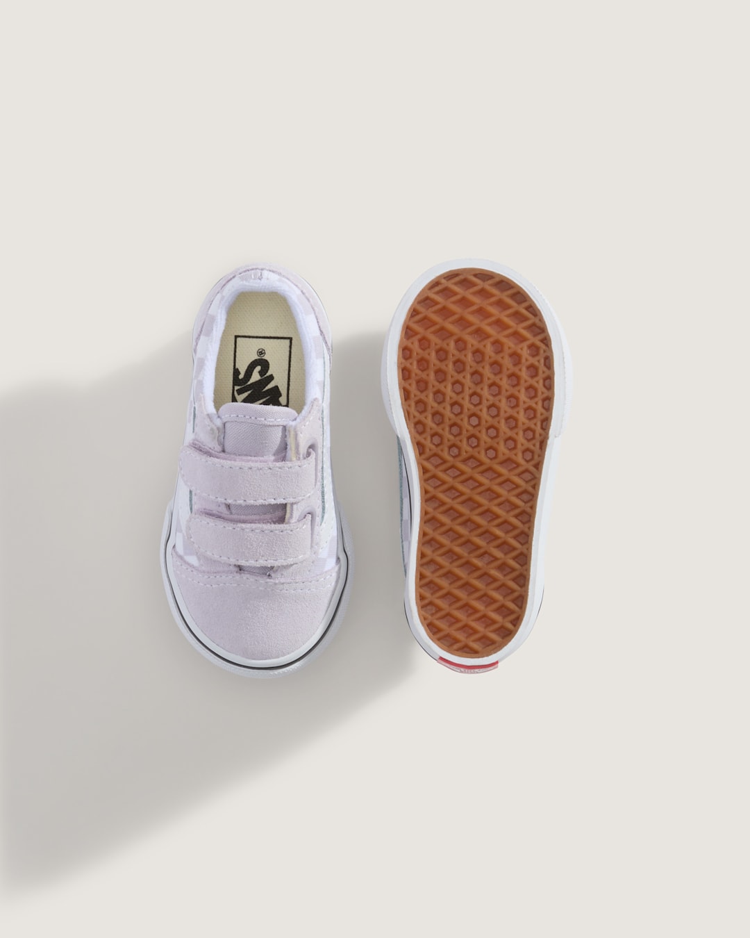 Kids Vans Toddler Old Skool V Checkerboard Shoe in Checkerboard Lilac Mist Purple