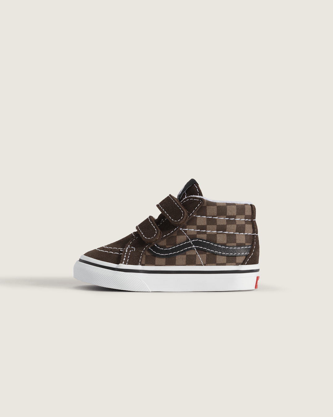 Kids Vans Toddler Sk8-Mid V Checkerboard Shoe in Checkerboard Brown