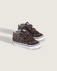 Kids Vans Toddler Sk8-Mid V Checkerboard Shoe in Checkerboard Brown