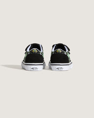 Kids Vans Toddler Old Skool V Shoe in Black / Green