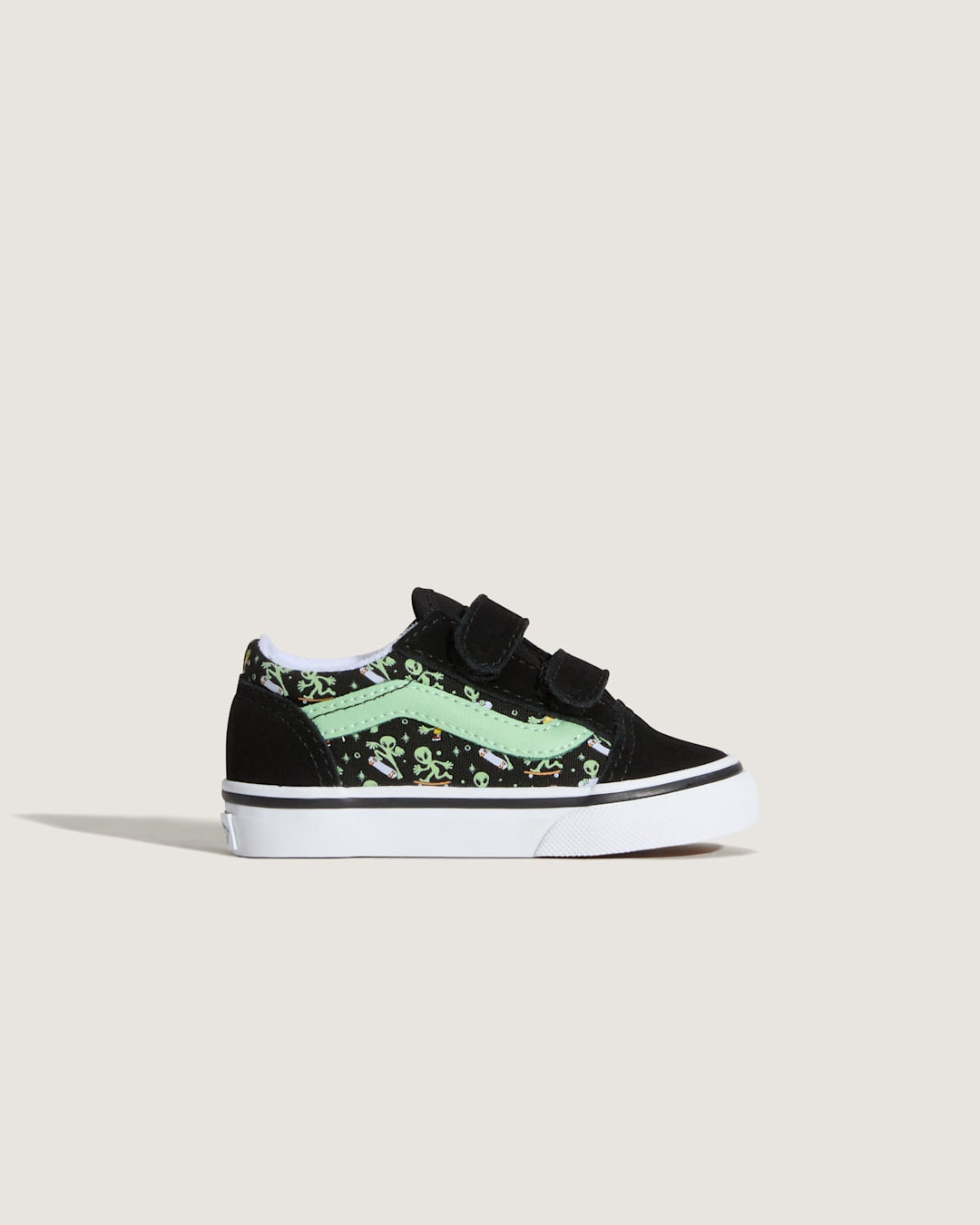 Kids Vans Toddler Old Skool V Shoe in Black / Green