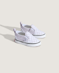 Kids Vans Toddler Classic Slip-On V Checkerboard Shoe in Checkerboard Lilac Mist Purple