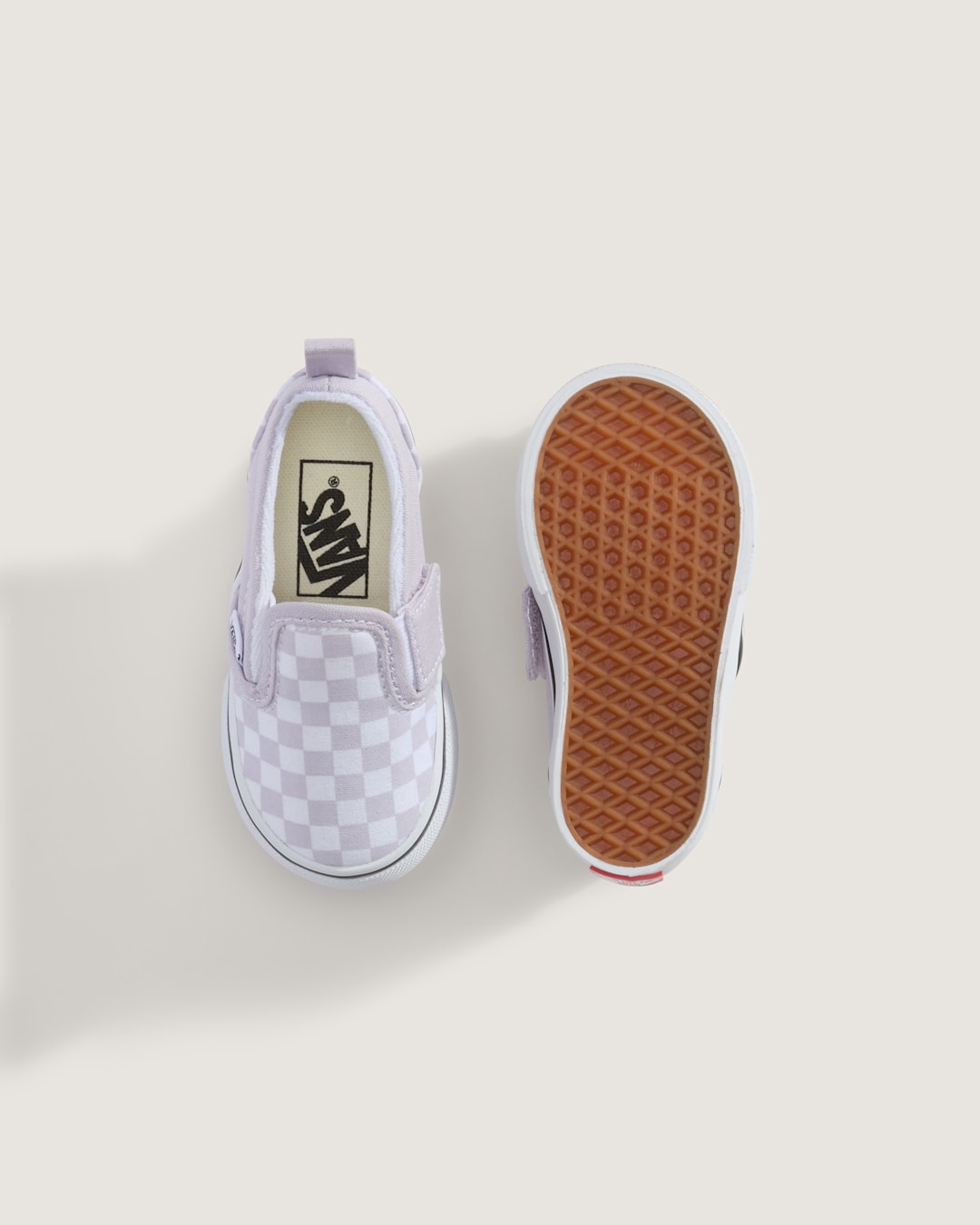 Kids Vans Toddler Classic Slip-On V Checkerboard Shoe in Checkerboard Lilac Mist Purple