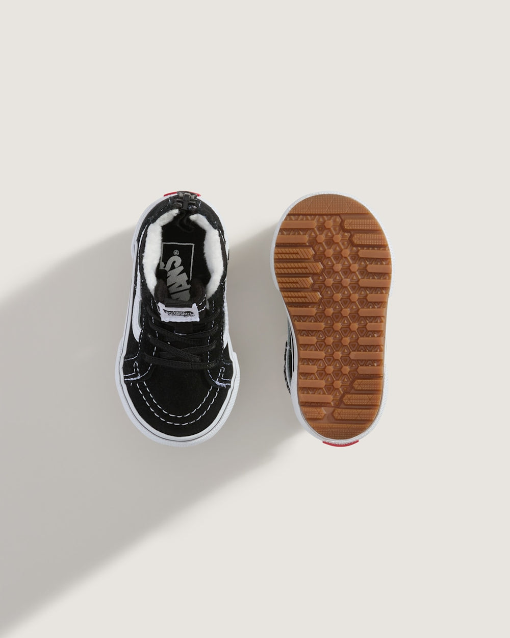 Kids Vans Toddler Sk8-Hi Zip Water Resistant Shoe in Black / White