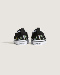 Kids Vans Toddler Classic Slip-On V Shoe in Black / Green