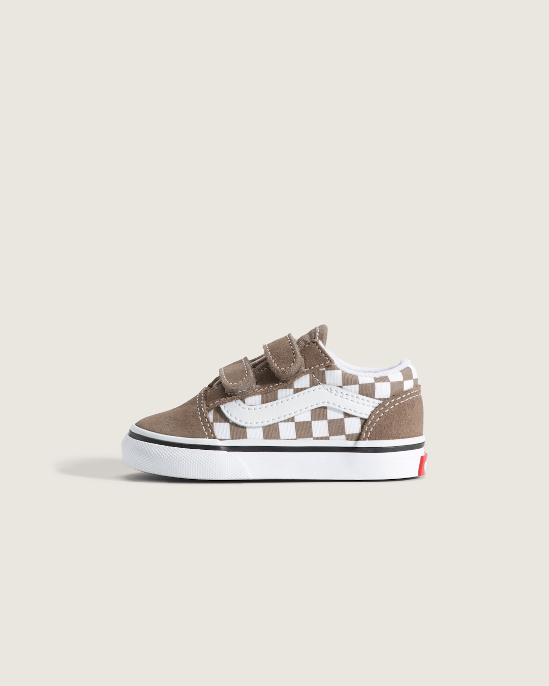 Kids Vans Toddler Old Skool V Checkerboard Shoe in Checkerboard Walnut Brown