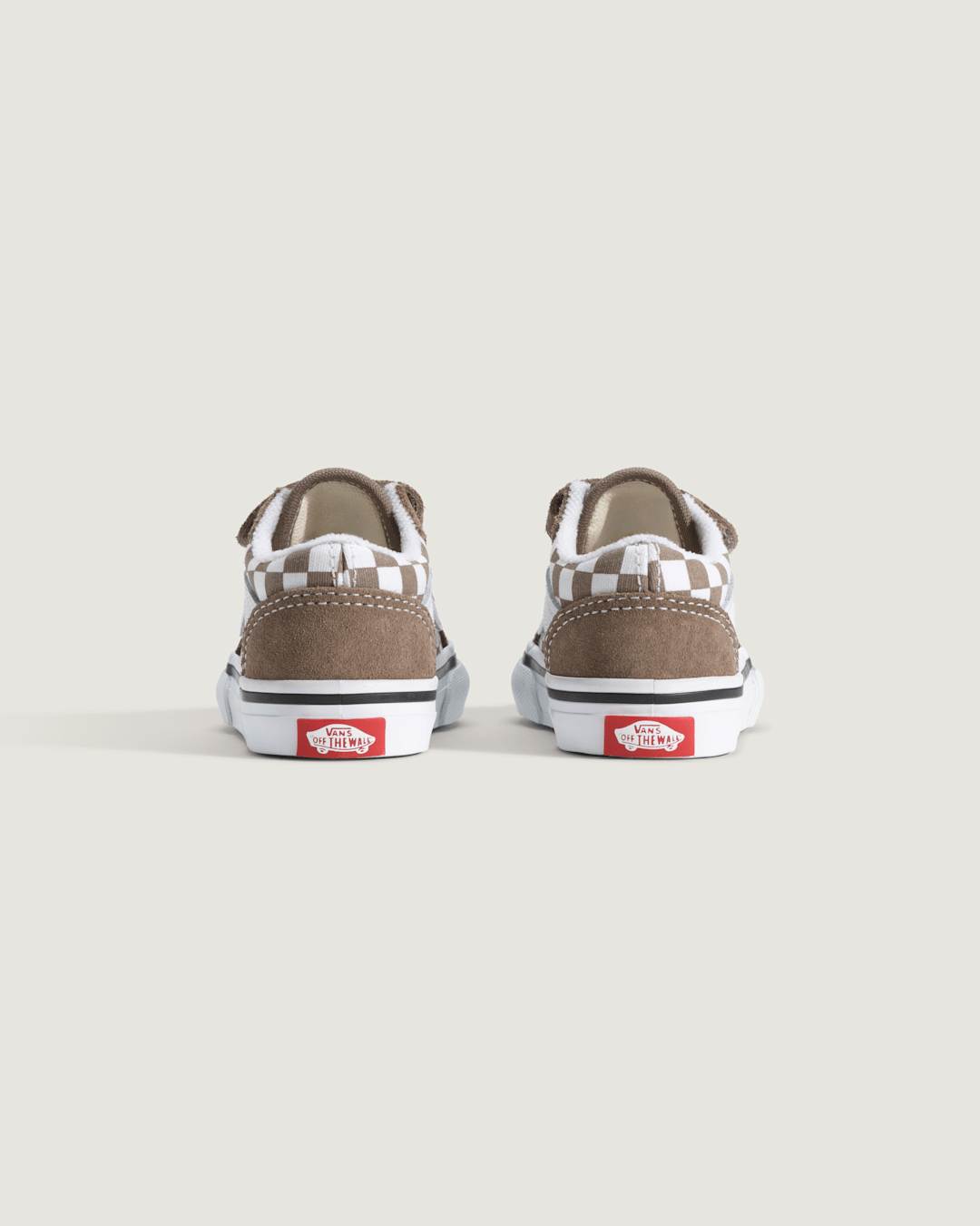 Kids Vans Toddler Old Skool V Checkerboard Shoe in Checkerboard Walnut Brown