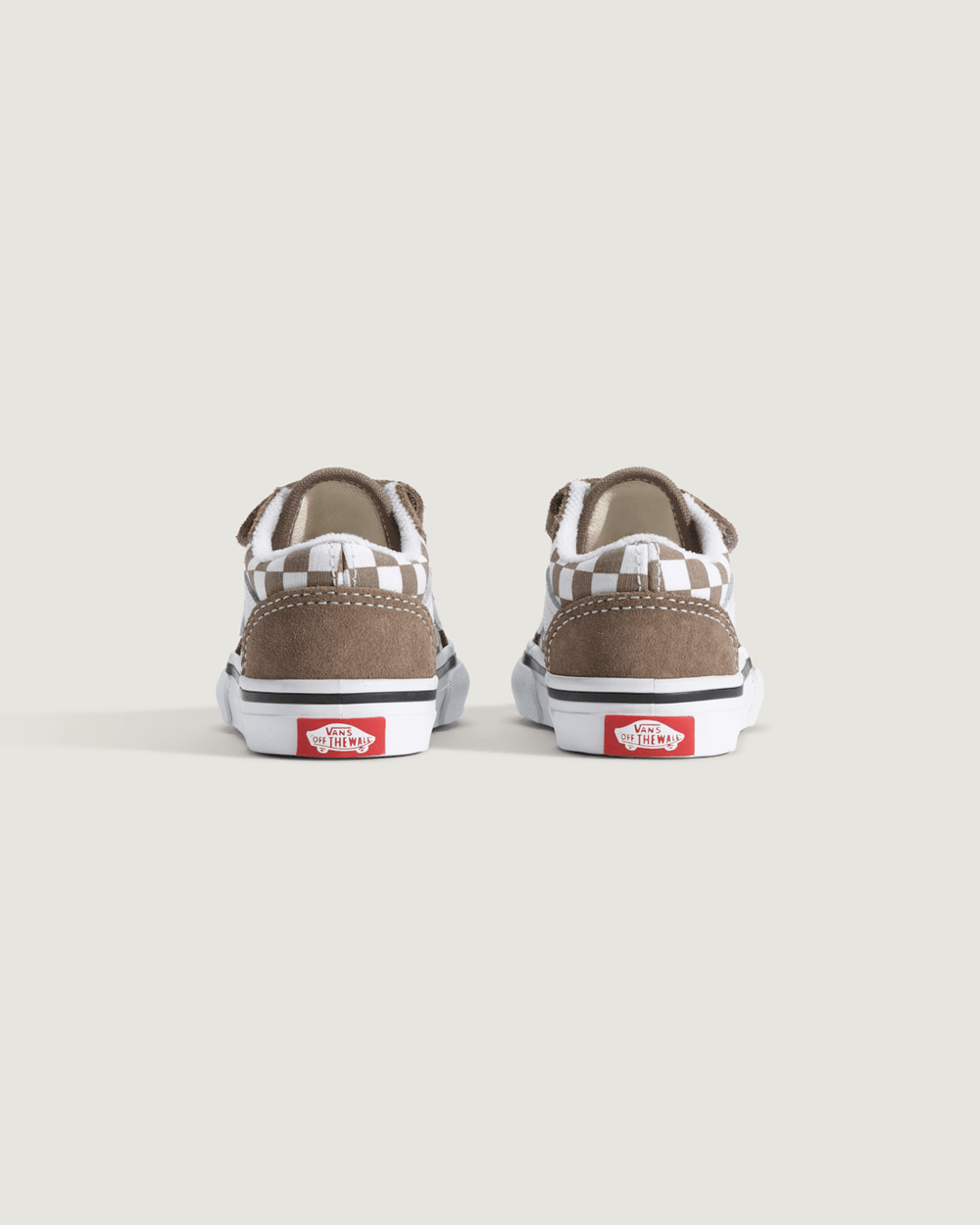 Kids Vans Toddler Old Skool V Checkerboard Shoe in Checkerboard Walnut Brown