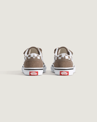 Kids Vans Toddler Old Skool V Checkerboard Shoe in Checkerboard Walnut Brown