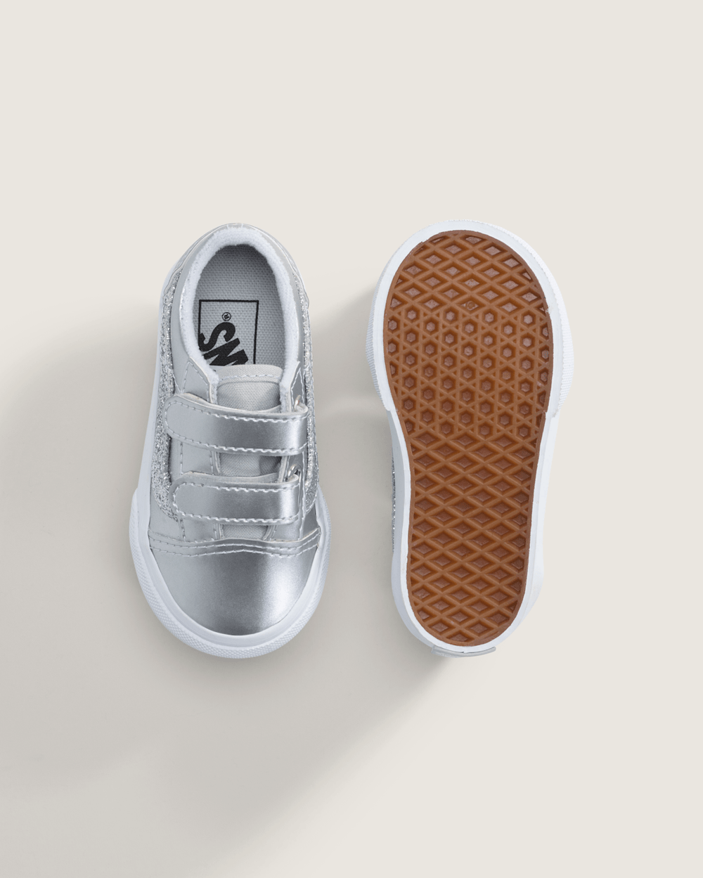 Kids Vans Toddler Old Skool V Shoe in Dazzled Lunar Rock Grey
