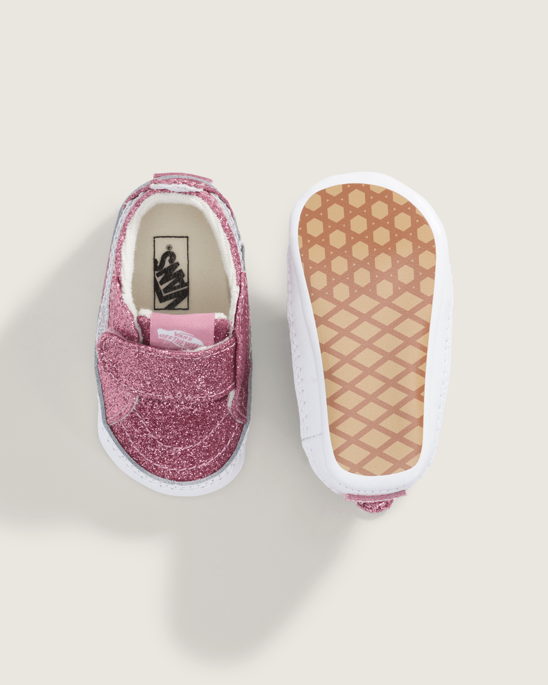 Kids Vans Infant SK8-Hi Crib Shoe in Glitter Dawn Pink