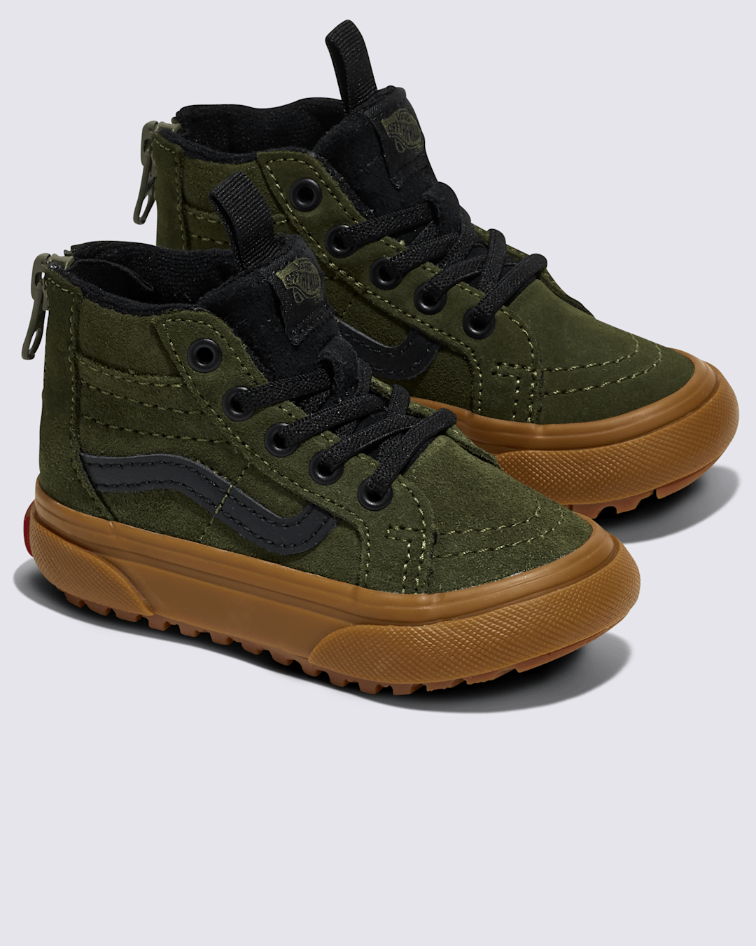 Kids|Sale Vans Toddler Sk8-Hi Zip Gum Shoe in Grape Leaf Green / Gum