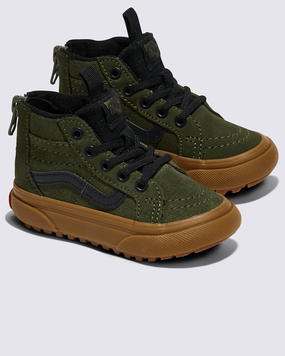 Kids|Sale Vans Toddler Sk8-Hi Zip Gum Shoe in Grape Leaf Green / Gum